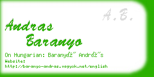 andras baranyo business card